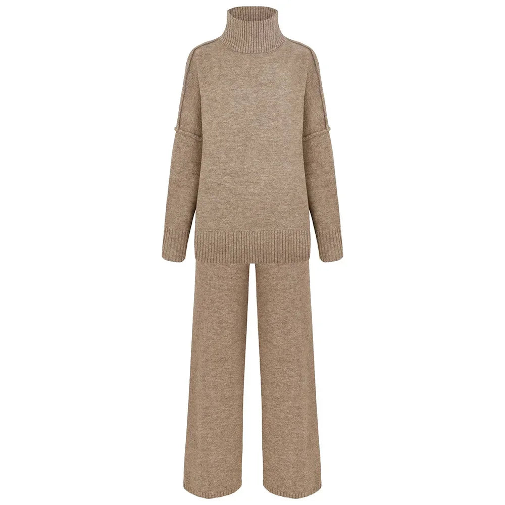 Conjunto Feminino Suéter Gola Alta Duas Peças