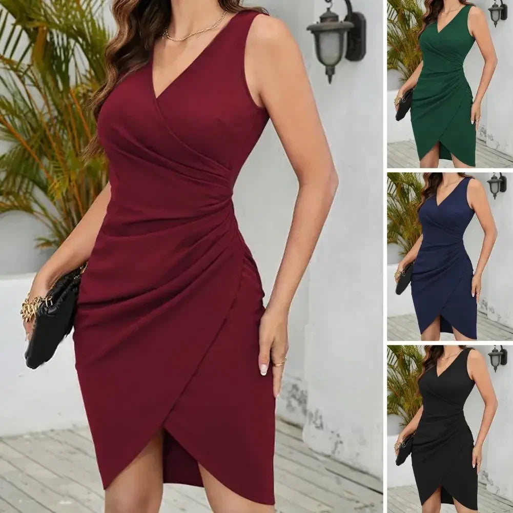 Vestido Feminino Decote V Cintura Alta