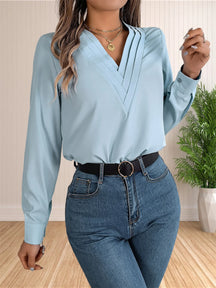 Blusa Feminina Manga Longa Decote V