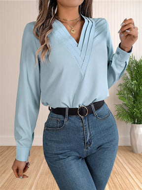 Blusa Feminina Manga Longa Decote V