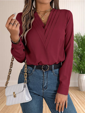 Blusa Feminina Manga Longa Decote V