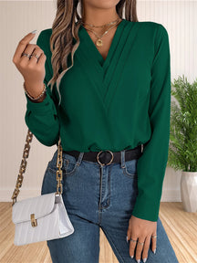 Blusa Feminina Manga Longa Decote V