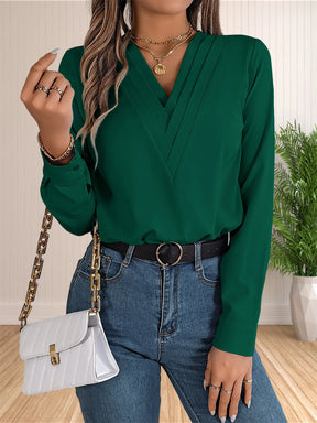 Blusa Feminina Manga Longa Decote V