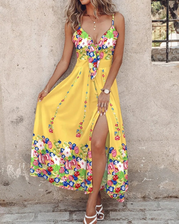 Vestido Longo Estampado Floral