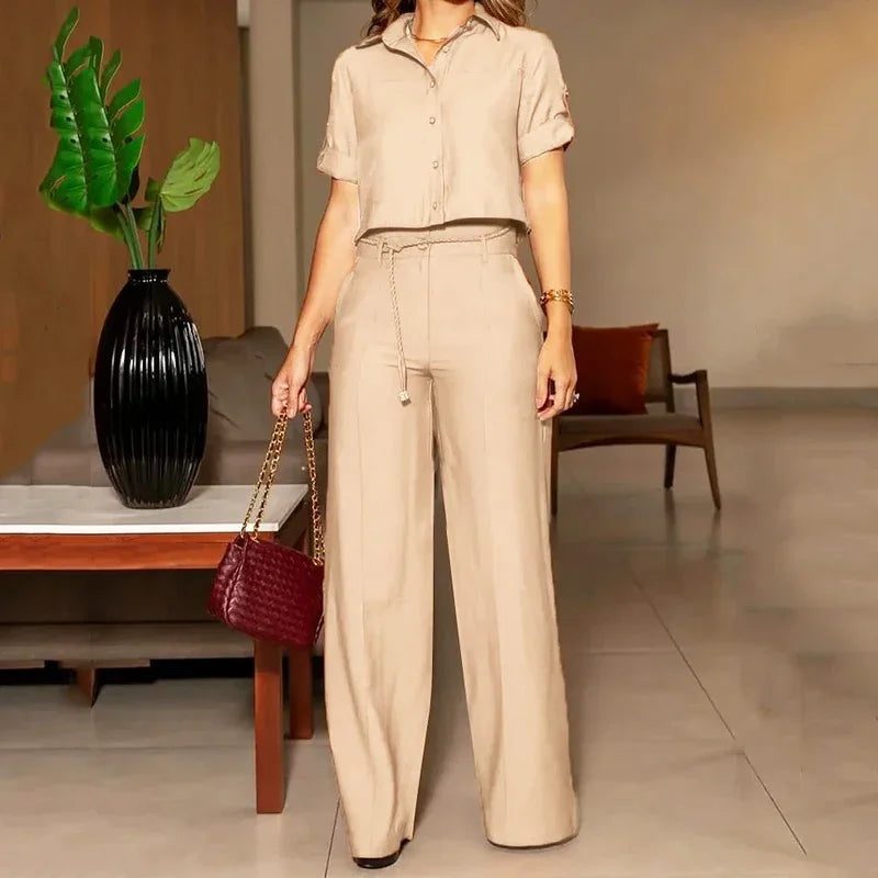 Conjunto Feminino Duas Peças Manga Curta