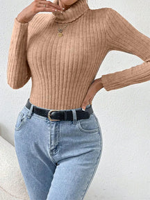 Body de Gola Alta Manga Longa