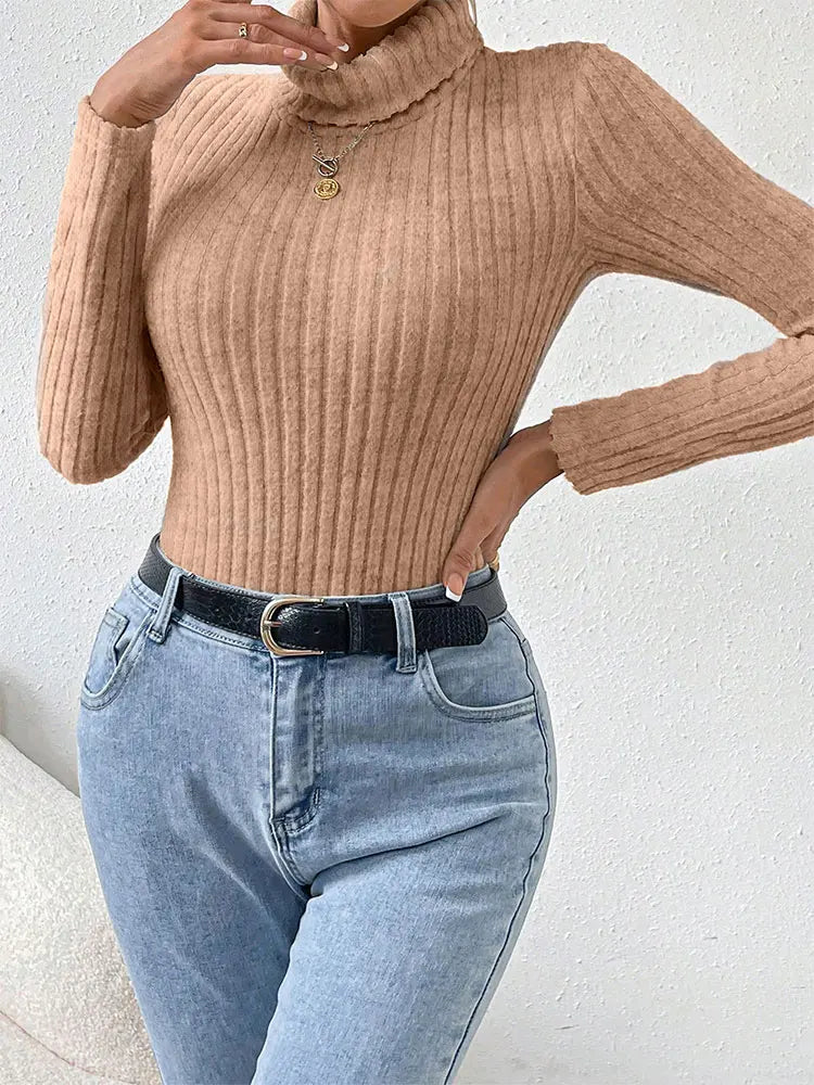Body de Gola Alta Manga Longa
