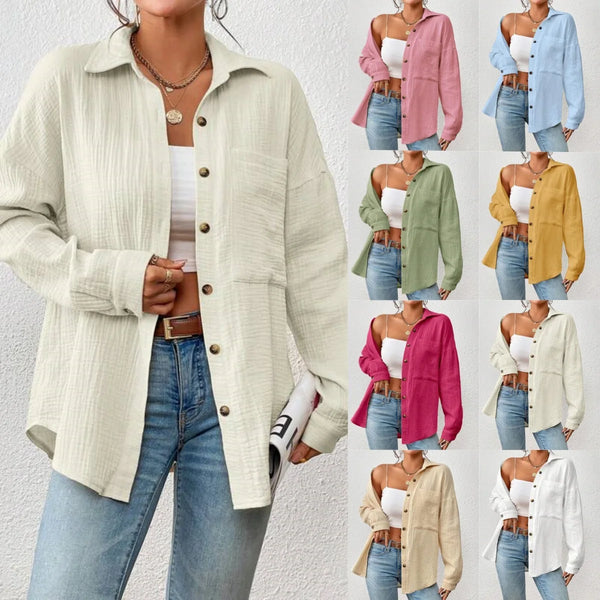 Camisa Feminina Manga Longa Viscose