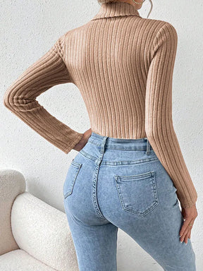 Body de Gola Alta Manga Longa