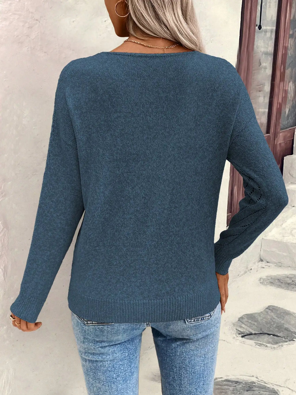 Blusa feminino de Malha com Decote em V