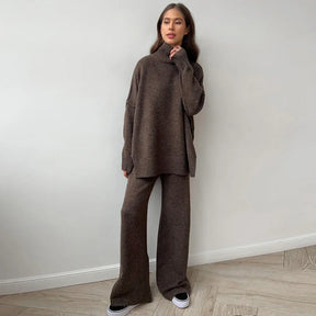 Conjunto Feminino Suéter Gola Alta Duas Peças