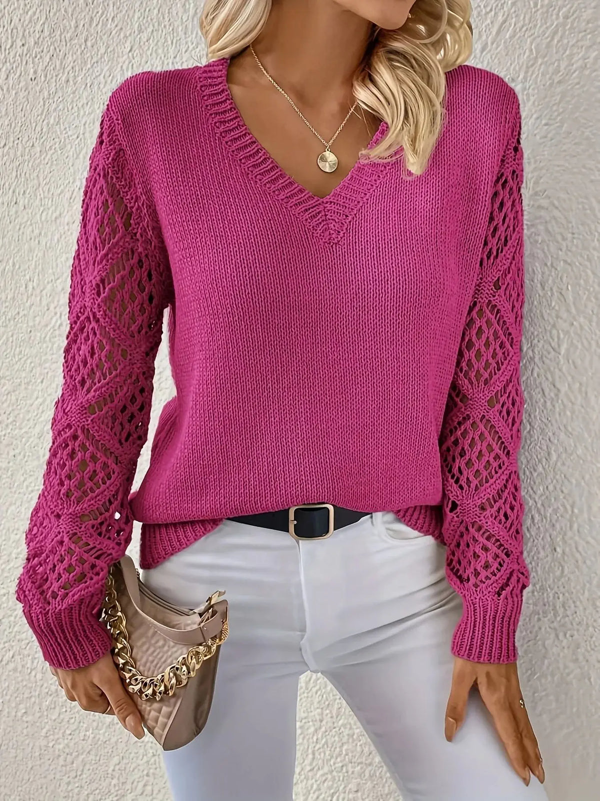 Blusa feminina de Malha Manga Longa